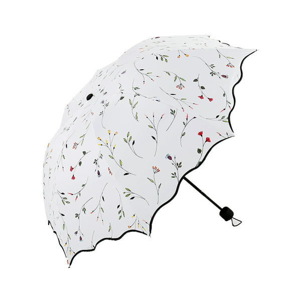 Sun protection automatic folding umbrella female floral style 8K girl gift 